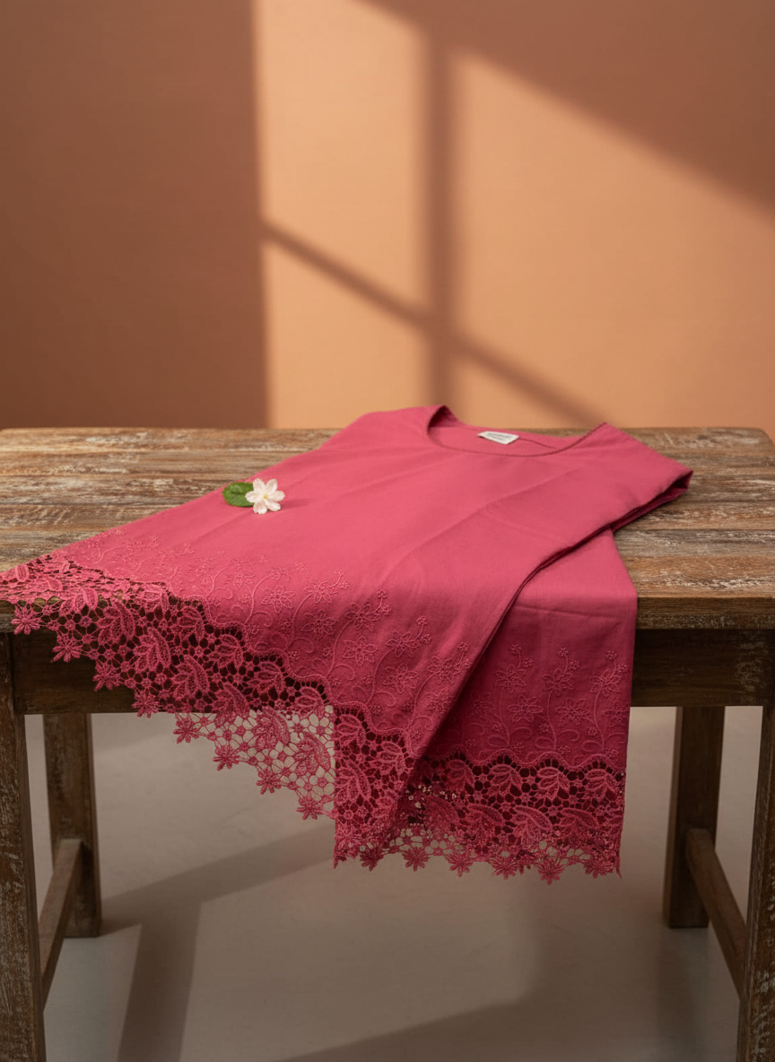 Rang Riwayat | Rose Pink Sleeveless Embroidered Co-ord Set